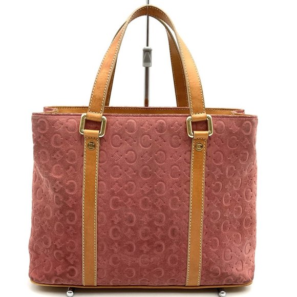 CELINE C Macadam Suede Leather Tote Bag, Pink, Women´s,All Products : American Fashion Style Bags On Sale